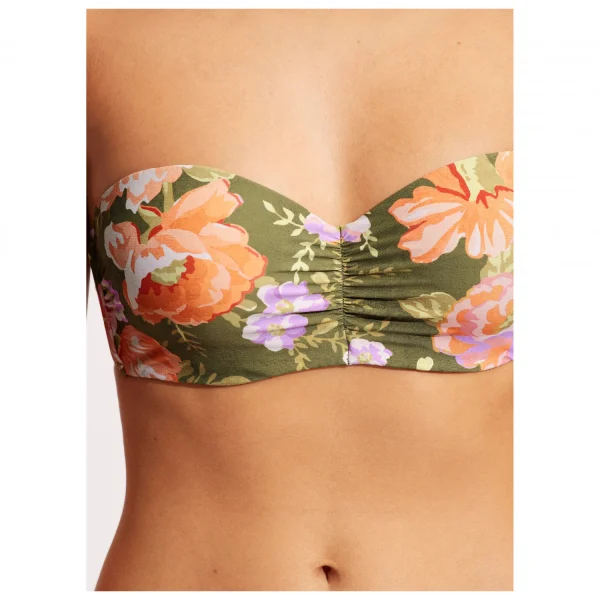 boutiqued pas cher Seafolly – Women’s Paradise Garden Bustier Bandeau – Haut De Maillot 7